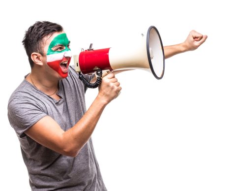 Handsome man supporter loyal fan of Iran national team painted flag face get happy victory screaming into megaphone with pointed hand. SSUCv3H4sIAAAAAAAEAJ1Ty26DMBC8V+o/IJ+DxMM2SX8l6mHBBqwARrZJFUX8e817k956Y2dmrdnd4fn5EQQkB6sK8hU8p8rXqmkG6ww4pTsPR6cVl0I5bRQ0Ezhh48wQ68ANVlr0RJykpvR1vPVCA+0DA7mqrNPFra+105gQRkJrnWolRkuvahRgqNedYBiw9eCcNPOzE44sFuBk5b2/mNzmvi51sBEz6Ts8RcgJYXbIZ2yDxtO/O5eP7309leyKaT/PEbk2spGwLPa6SMntx0/YzlOsorsSUqMaBqE0mvKuC2imhhS93BtVqK5CbdrV0qC68BHQLQI67WYn62BE+JVOZZzGnEecpjRj5wulCSVbLPwdlMBel6TUylPmgTwOfaNBSHFArydnSczOKaXZvtO3mKwCxg7BHo+NQ817GleO84P7E8xZ48ejh+Y9aYuEp9Eh2f+AmeMZpQuF76umgQnj5TkCRkOIaRlSChDmeZmGlySRGaQJO2fcB2f8BcSC7uCtAwAA
