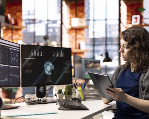 Woman at agency office using financial application UI on PC screen showing company revenue and expenses. Female expert working from apartment doing annual profits review using computer. SSUCv3H4sIAAAAAAAAA21Vy4rsNhD9lYvWNuj96G0gkEXgbkIWw13IcnlajFsykjyToel/D5LseYT0yi6Vqk6dc8p9R35GF4S10NoRNRo8LyPHeB6tmOho3LJwZ+xCgaABzbYAuhDGtMSKKK0ox/U3oMlm79Dljvy67rkkW3wM6IIHlCDMkNojzL7E5O3a3iZb3DXYG6AL2q6xRCLQY0C52LJnyLUY5A1d8GNAzhZ4jsn38NHs6V7j6ILQgPI+1YfHcMZ+QtxW+Dj502cH62oDxD1/Sfty9deA7DME944u98ejAl/BNiBPyJnZUNBu1JbQkRumRs2EGelMObWzXqylaEBmmcykjBu5IGrkFsNohBQjxwYsZowbg2vaZLnD0zwubLEjB0pGS8U8YqxmQ+xClHZoQBpzbhyBcbIOj5yJeTQA06ic4FJRPGtbB5SUErkAHmExMHJN6GglZiNjGIRSMxMTQ78G9PJWIN0agX/Hmw11LiOFxvXwd7jZFY6QMugLGU9IY6llDcVl8a5lSSxJy4J/NkilhhgXjFHeev38rSUR05MWH2xwTfh6lZsW3VJcIGcfw3FABOP14C2mFx+eezIxLebibbPh/SxAGpyw+gBHJ9pC7mpTyT3LaFpDf/3RXinD3Kiz1F6qJ58QwZIaUaMhlq51rdVa2s2mcoNQjoFp42Dasw+Q8zckK9gUTsgSc93ngwyhHKvwhDTjqgF4Tna7tgKKa96qZpcAwtEe6w4zLJAgHIQLrRu1zibo2CVhqmW+JV/O5kRI2cFvq3efvTllokGdfd5W+/6t1QyvsMbtc1bKxClET1RdhdkWewzeq9Vt9bl4l7+FC7hriGt8PgQTpEnhwxIPVVmnKKayxNXHjlHK1iXBK4S9jU0VF0JxfN5Ot4+RPopUC4ZjUYUmSspmrxuUdOAyRp21M9x8sI0/Q4VqsIqtdvvxxQEniSHs3ZtaSSlon3ifD54IZlh9WNl332kuOgcJXj28daSM9rRTYtqdmHfnPq1Evrnzx/9Y4q1+Mj+UlkJ+bsEPt9qjkuZCSdYhZLDJXQ8RcGPgZfP/4QTm3X2hlZuPLczXuJ3uP4zuyp7gG31vMJ2USsbwsfMr5HxUPBfCxT0dOkmhuOkQqwc6m5xRhn49BhTLtVr8Xm+Ekt7RBRHF0YDWGDc71Q/VYtcMA7ranOMe5iPwqFJ41yi61/+NPZd468+HvO2TX6J78XPuB/0f5+pzibXVHe3bGu0M83G8TzdfyvnaZf3Mfjwe/wK0x2+PRQcAAA==